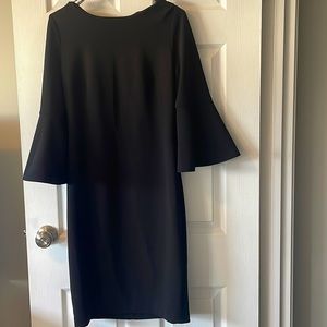 Calvin Klein
Chiffon Bell Sleeve Dress, Black, Size 10